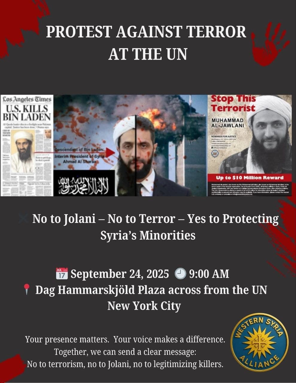 Join Us: Protest Against Terrorism at the United Nations in New York